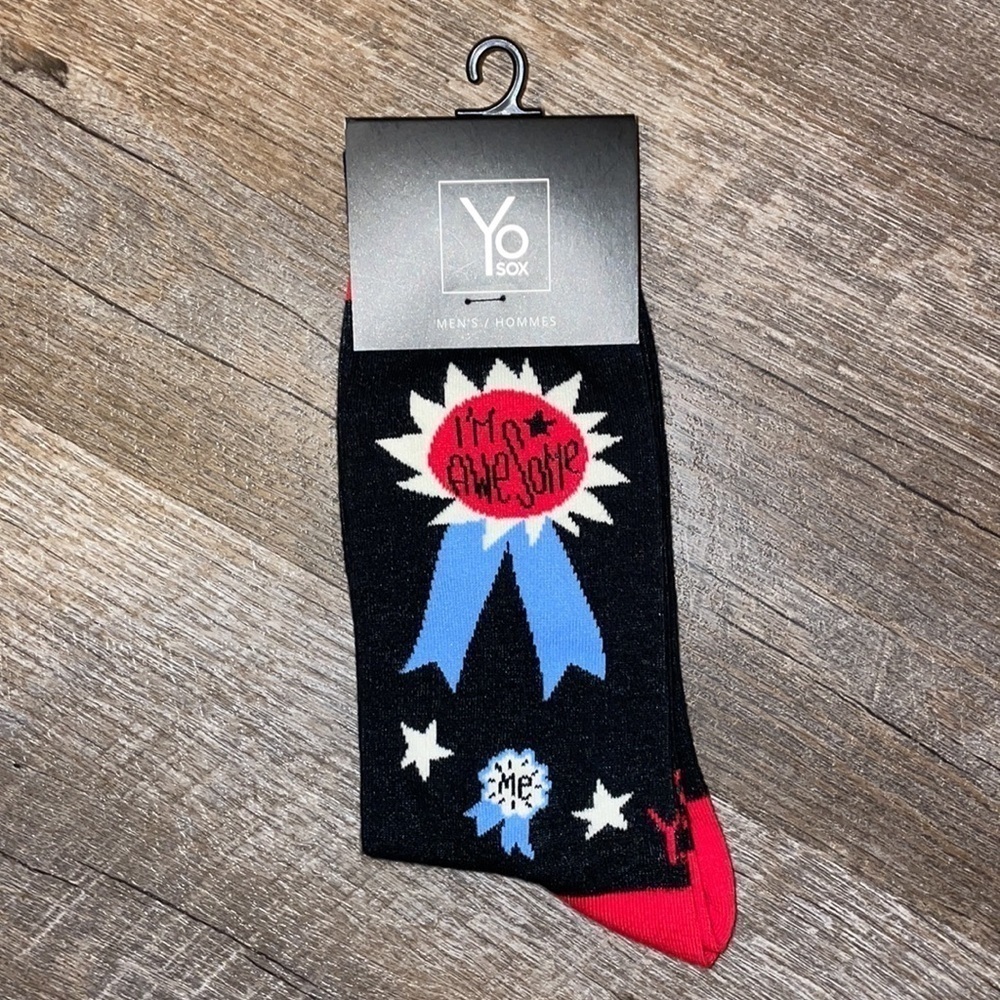 YO Sox Men’s Award I’m Awesome Best Dude Socks size 7-12